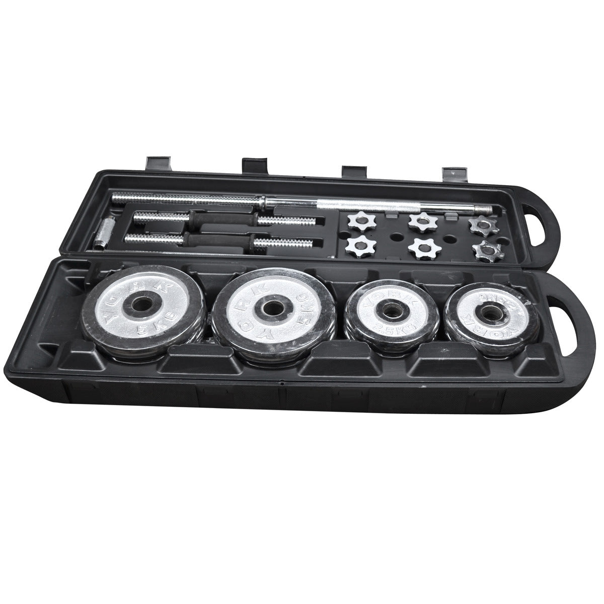 55KG Chrome Barbell &amp; Dumbbell Weight Set for Home Gym