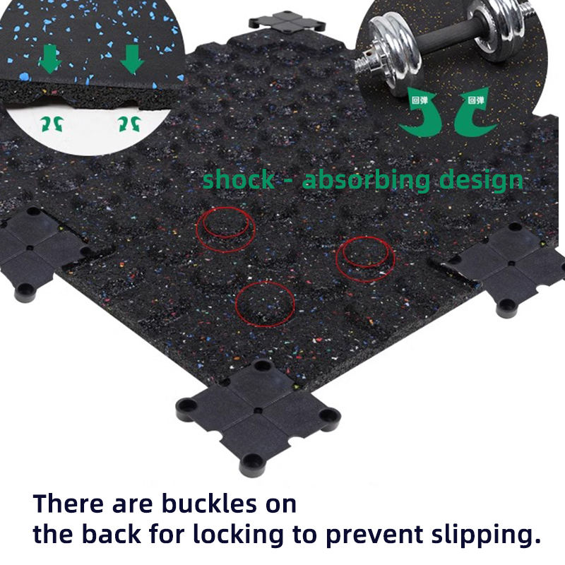 Interlocking Rubber Gym Floor Mats for Fitness &amp; Home Gym
