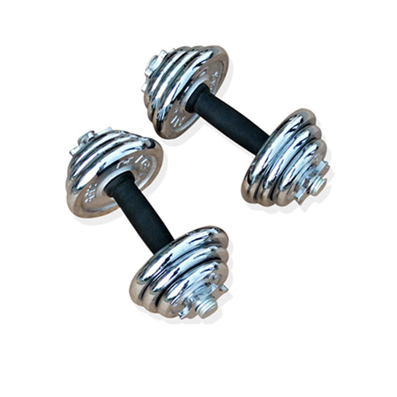 55KG Chrome Barbell &amp; Dumbbell Weight Set for Home Gym