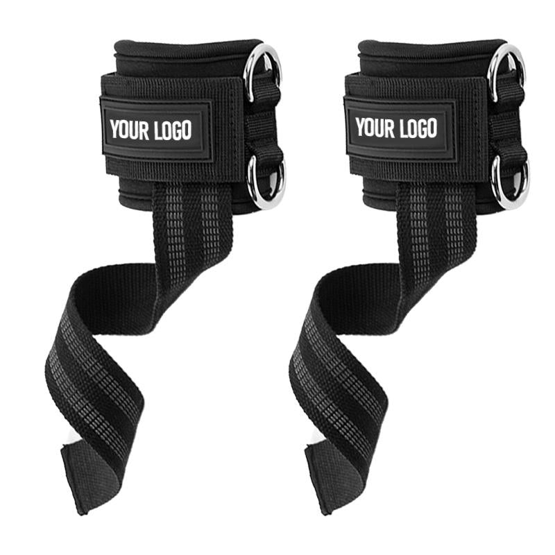 MKAS Heavy-Duty Lifting Straps with D-Ring Wrist Support